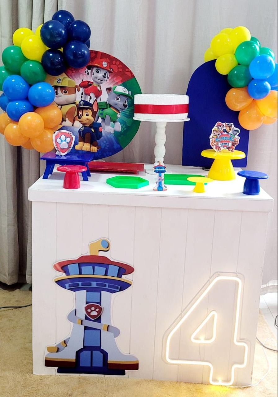 Kit Mini Festa Basic Com Balão - Patrulha Canina 2 - É Só Um Bolinho Locações 