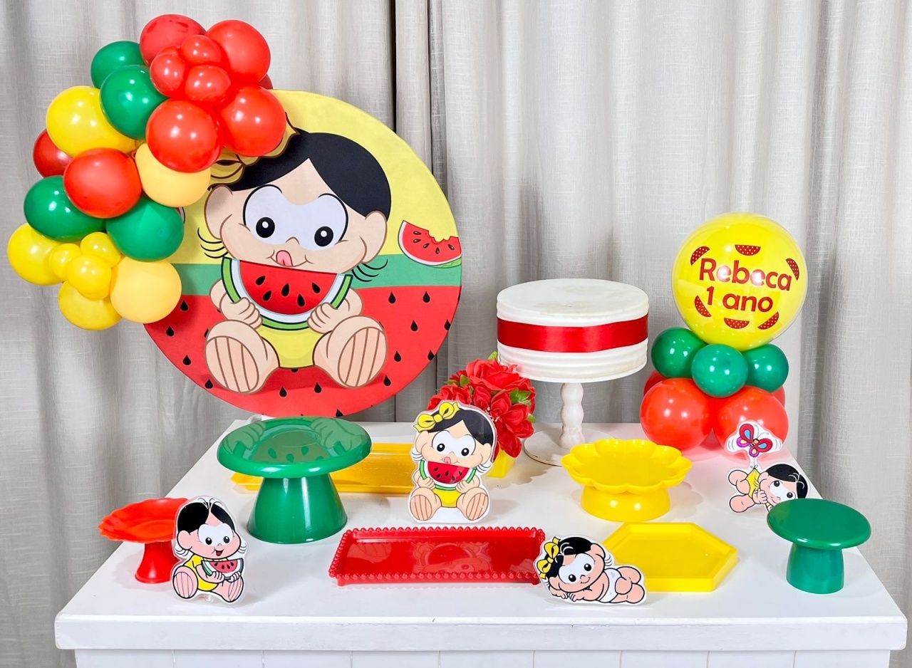 Kit Mesa Box de Balão - Magali Baby - É Só Um Bolinho Locações 
