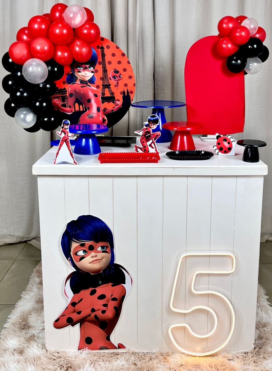 Kit Mini Festa Basic Com Led - Ladybug - É Só Um Bolinho Locações 