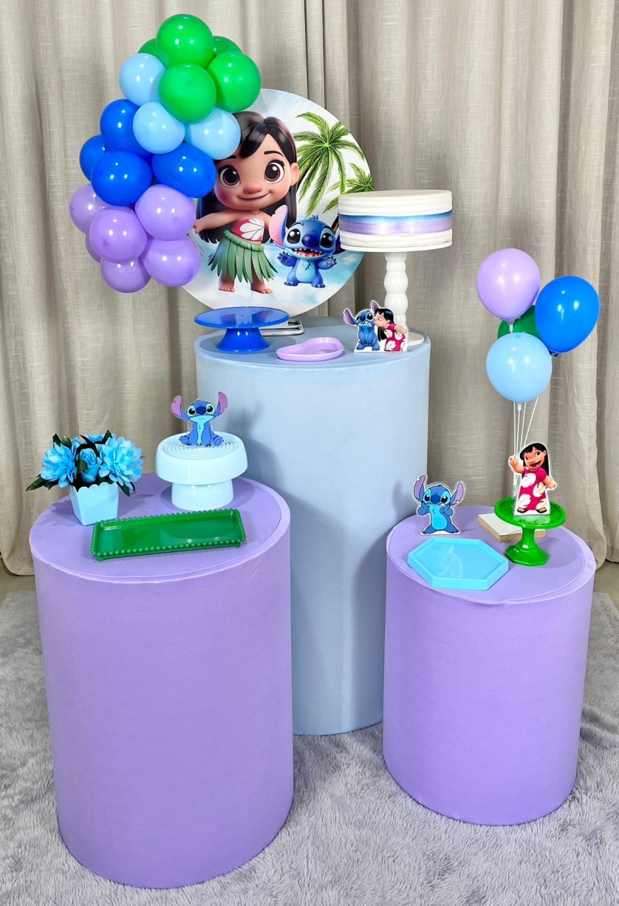 Kit Composto Com Balão - Stitch E Lilo 2 - É Só Um Bolinho Locações 