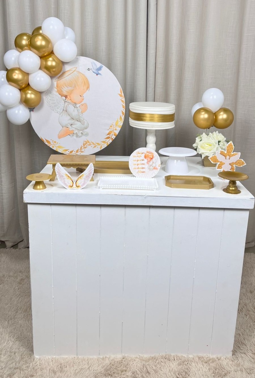 Kit Composto Com Balão - Batizado 3 - É Só Um Bolinho Locações 