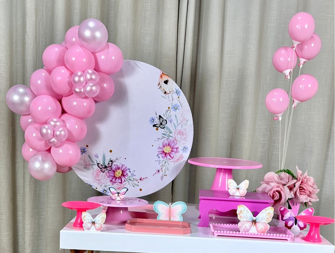 Kit Mesa Com Balão - Borboleta  - É Só Um Bolinho Locações 