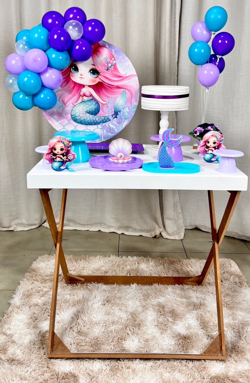 Kit Composto Com Balão - Sereia Cut 1 - É Só Um Bolinho Locações 