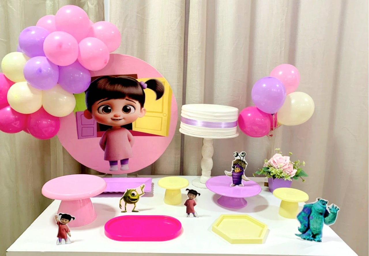 Kit Mesa Com Balão -  Monstros S.a Boo  - É Só Um Bolinho Locações 