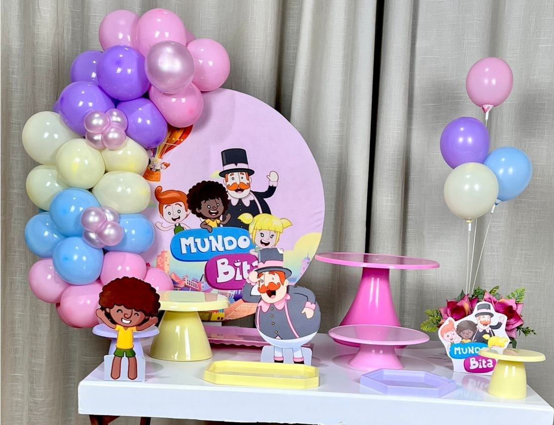 Kit Mesa Com Balão -  Mundo Bita 2 - É Só Um Bolinho Locações 