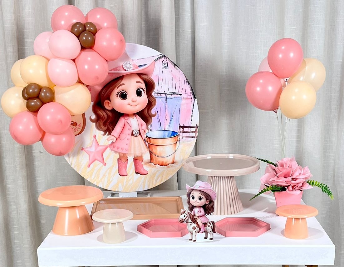 Kit Mesa Com Balão - Cowgirl 2 - É Só Um Bolinho Locações 