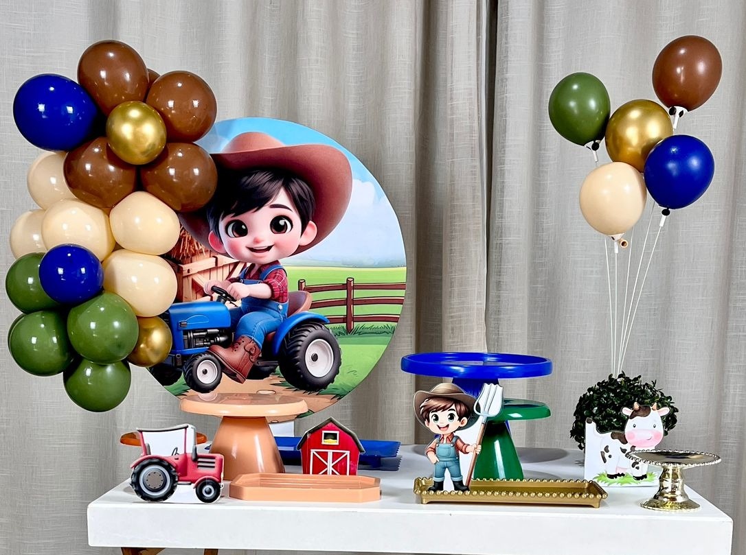Kit Mesa Com Balão -  Fazendeiro 2 - É Só Um Bolinho Locações 