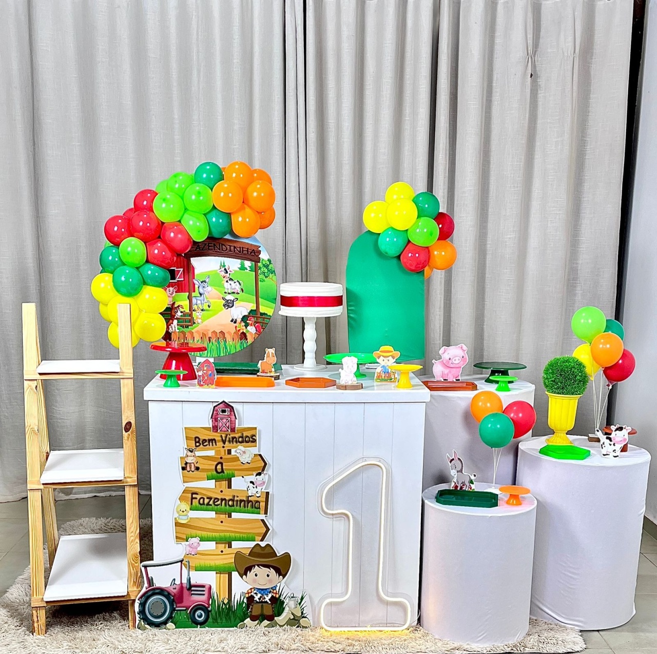 Kit Mini Festa Premium Com Balão - Fazendinha 2 - É Só Um Bolinho Locações 
