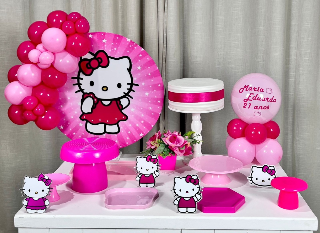 Kit Mesa Box de Balão - Hello Kit  - É Só Um Bolinho Locações 