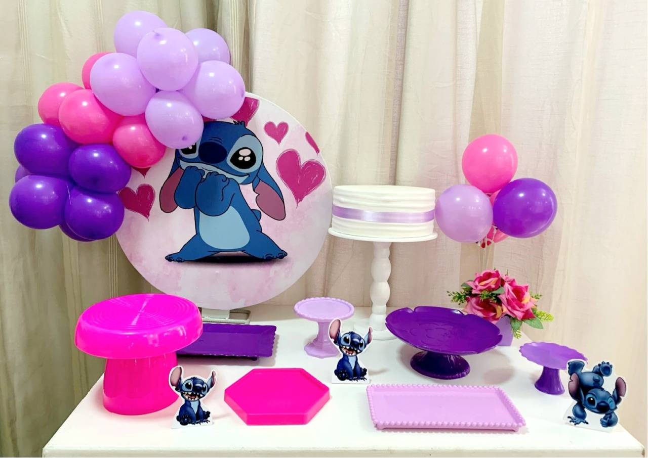 Kit Mesa Com Balão -  Stitch 2 - É Só Um Bolinho Locações 