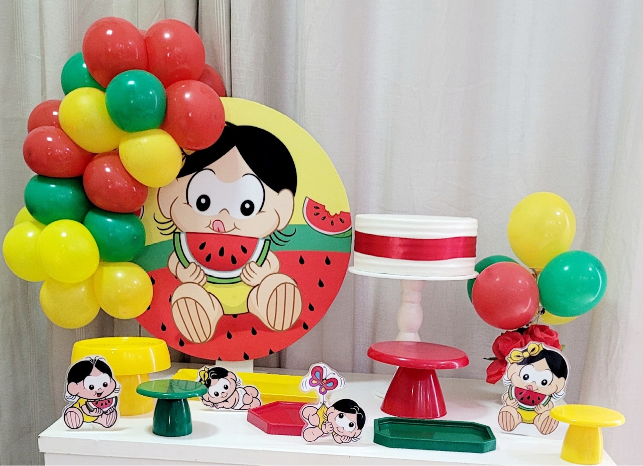 Kit Mesa Com Balão -  Magali Baby - É Só Um Bolinho Locações 