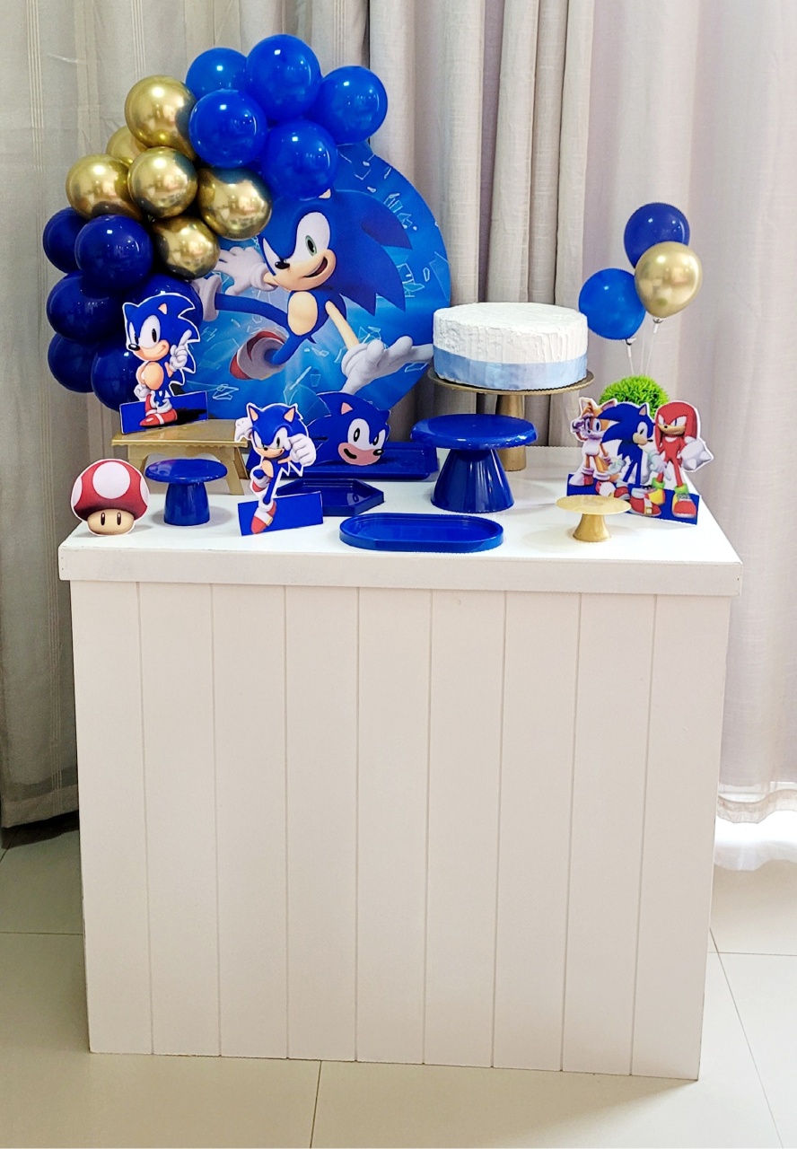Kit Composto Com Balão - Sonic 1  - É Só Um Bolinho Locações 