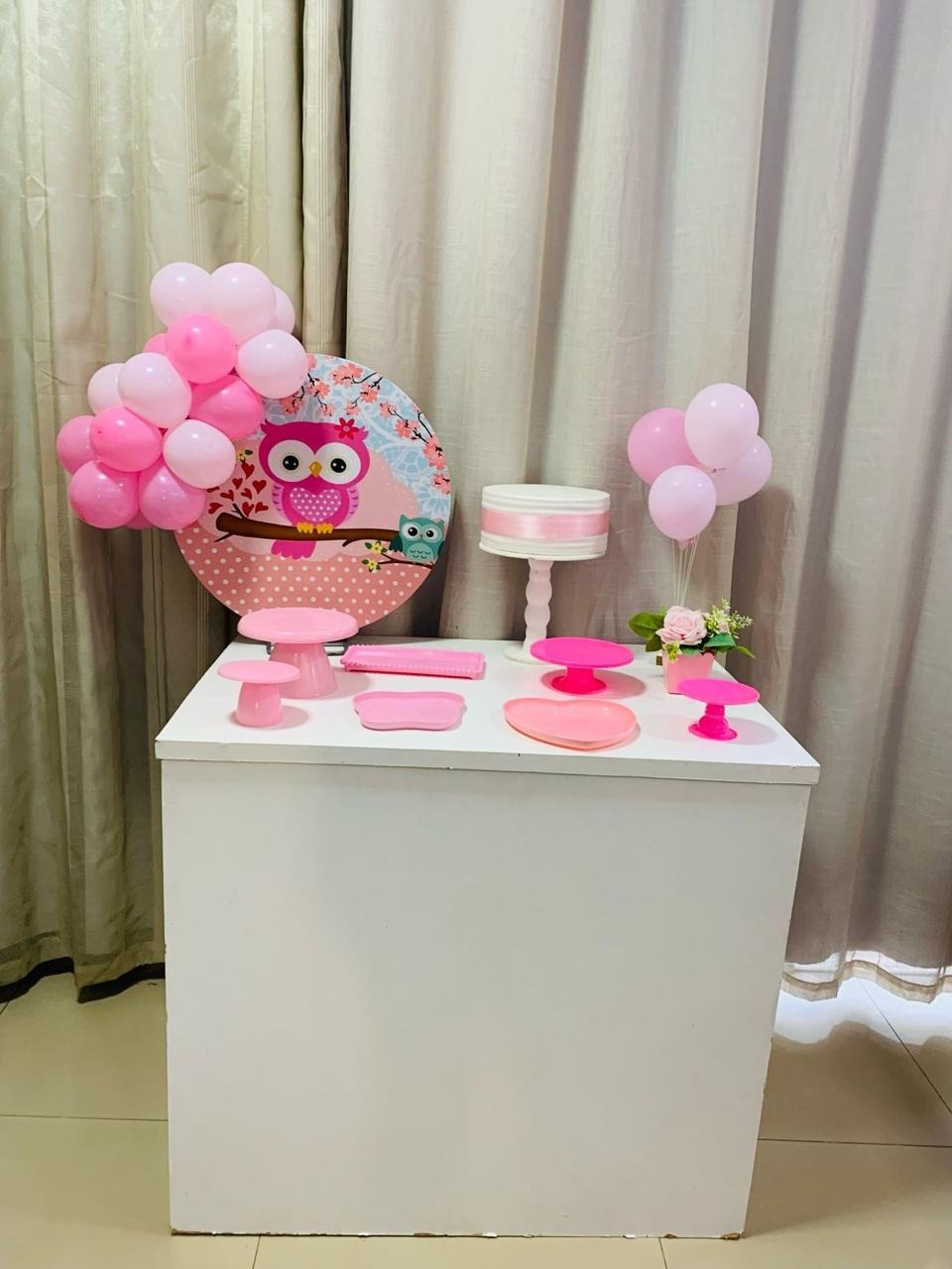 Kit Composto Com Balão - Coruja  - É Só Um Bolinho Locações 