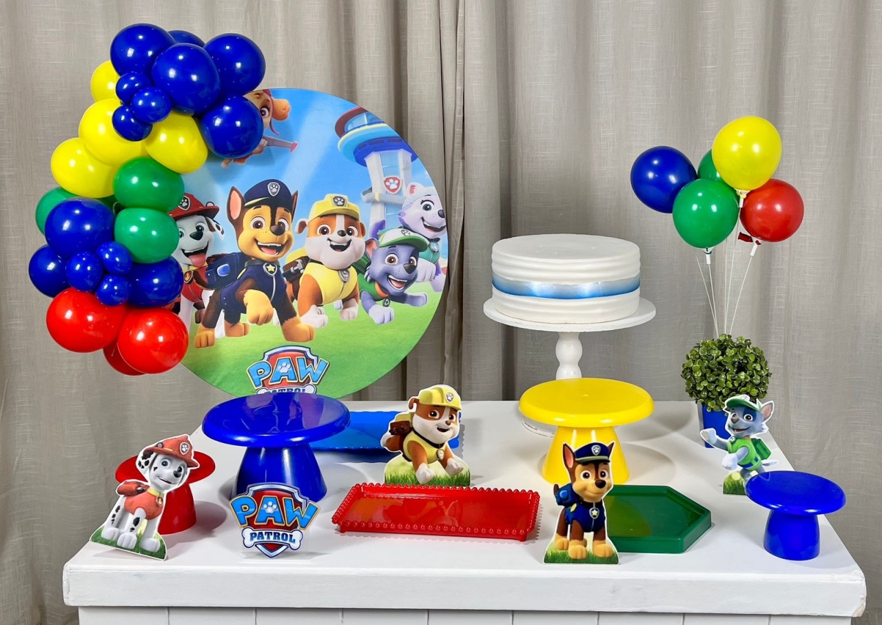 Kit Mesa Com Balão -  Patrulha Canina 1 - É Só Um Bolinho Locações 