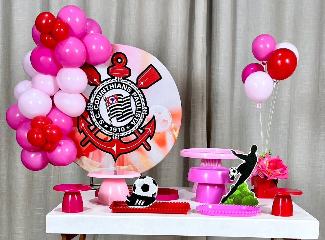 Kit Mesa Com Balão - Corinthians 1 - É Só Um Bolinho Locações 