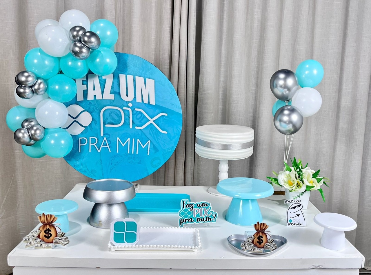 Kit Mesa Com Balão -  Faz Um Pix - É Só Um Bolinho Locações 