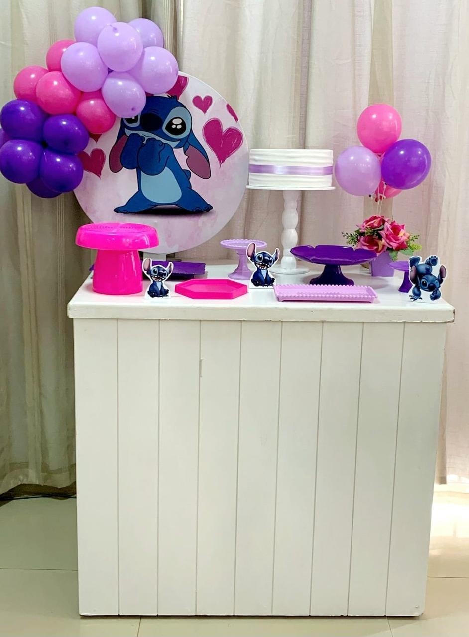 Kit Composto Com Balão - Stitch 3  - É Só Um Bolinho Locações 