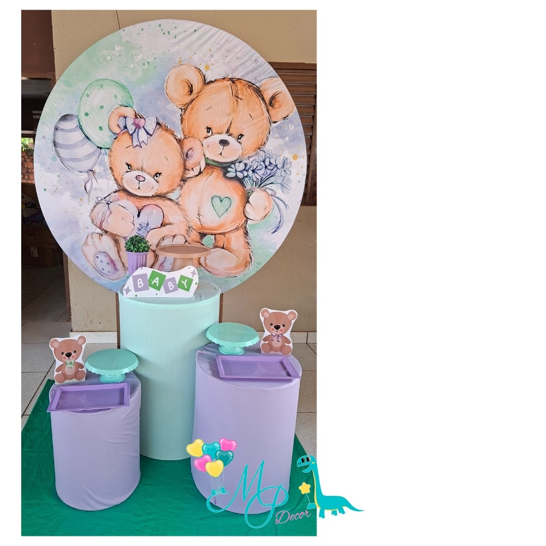 Kit Pegue  Monte  Chá Revelação  Lilás E Verde   - MP DECOR 