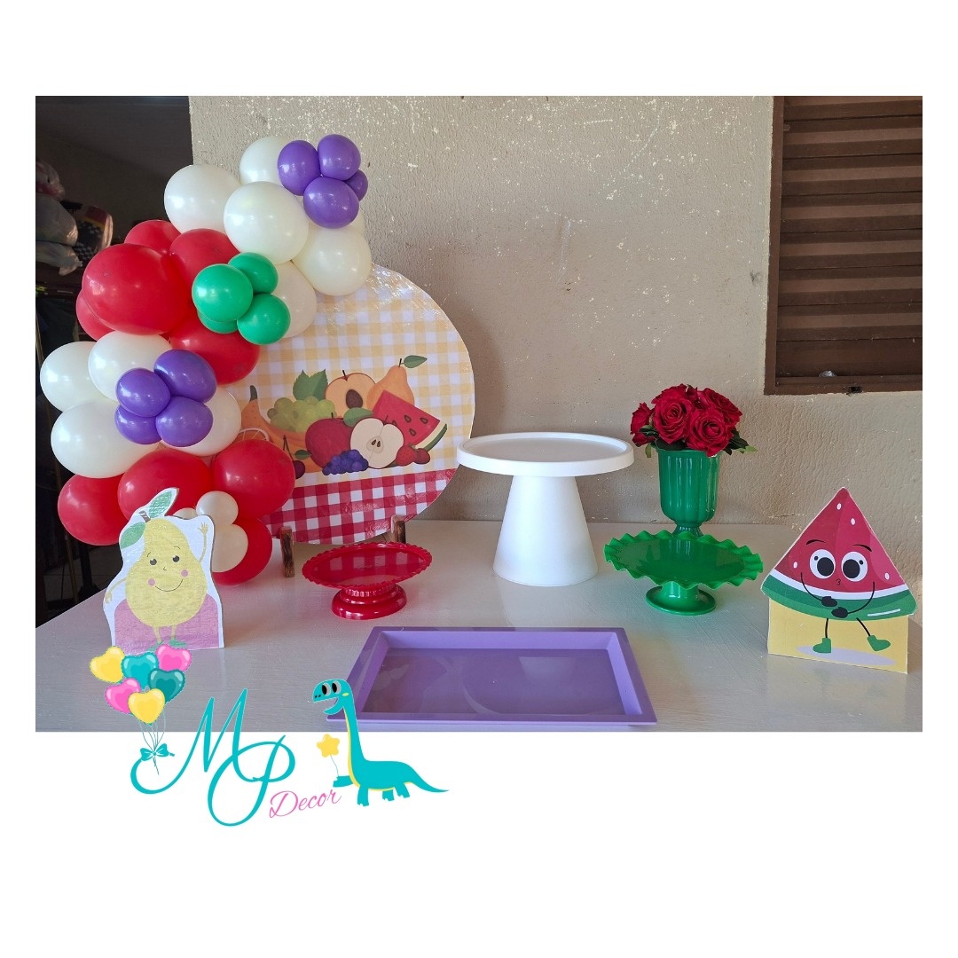 Kit Mesa Parabéns Frutas  🍇🍒🍓 - MP DECOR 