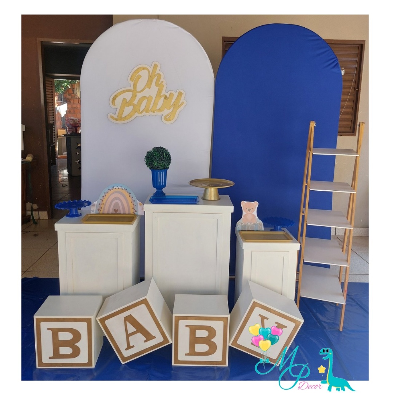 Kit Pegue Monte 6 Azul Escuro/Branco  - MP DECOR 