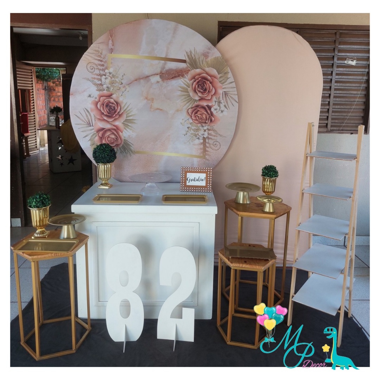Kit Pegue Monte Bege Flores Luxinho  - MP DECOR 