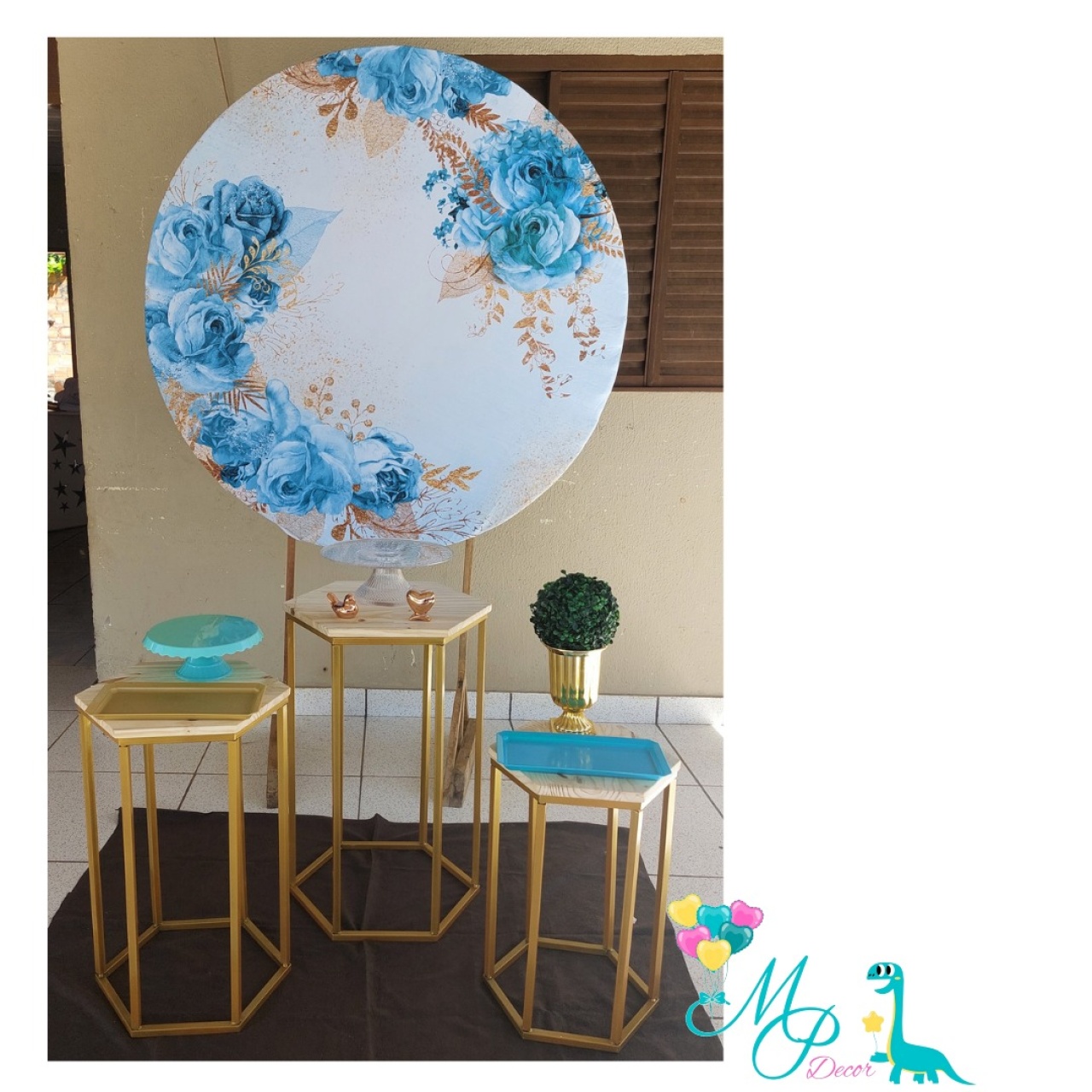 Kit Pegue Monte 3 ( Flores Verde Água  - MP DECOR 