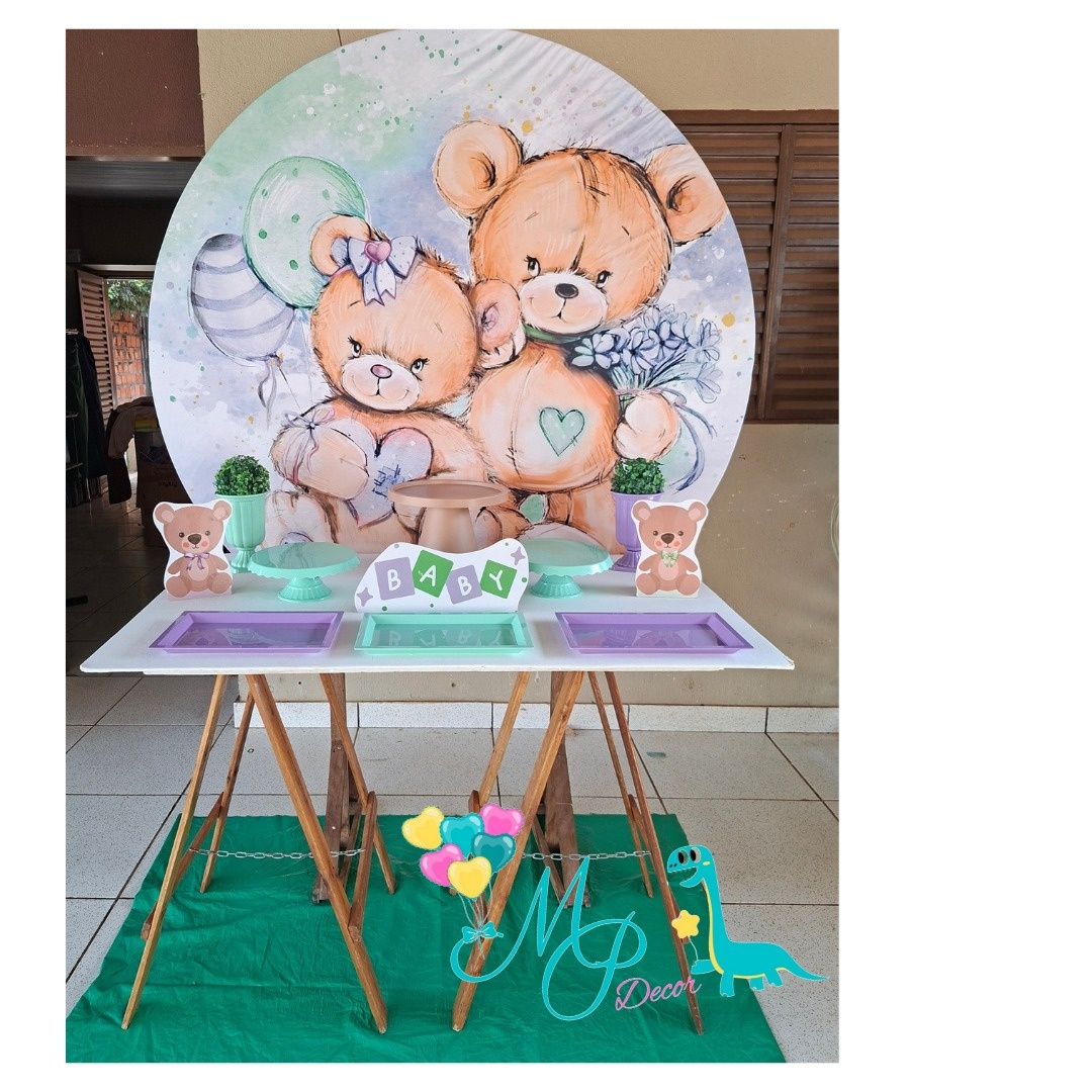 Kit Pegue  Monte Mp Chá Revelação  Lilás E Verde  - MP DECOR 