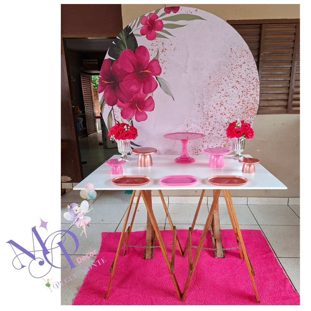 Kit Pegue Monte Flores Pink 1  - MP DECOR 