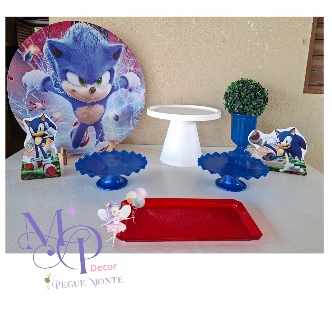 Kit Mesa Parabéns Sonic  - MP DECOR 