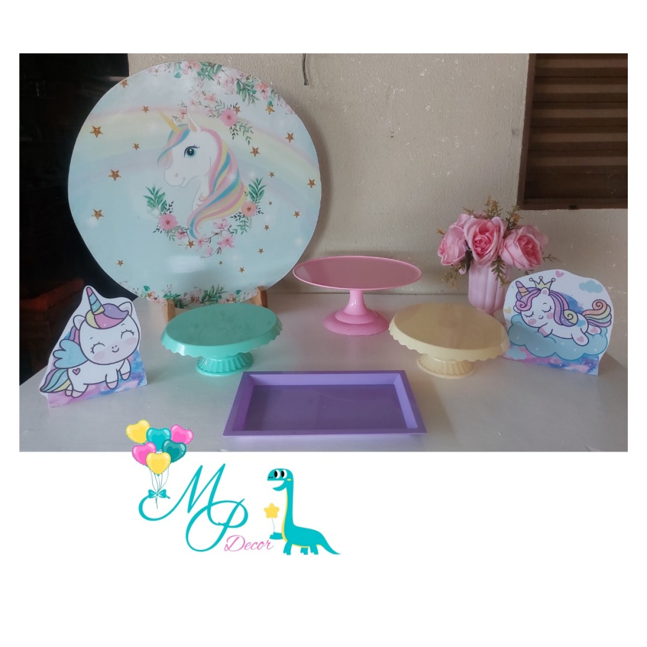 Kit Mesa Parabéns Unicórnio  - MP DECOR 