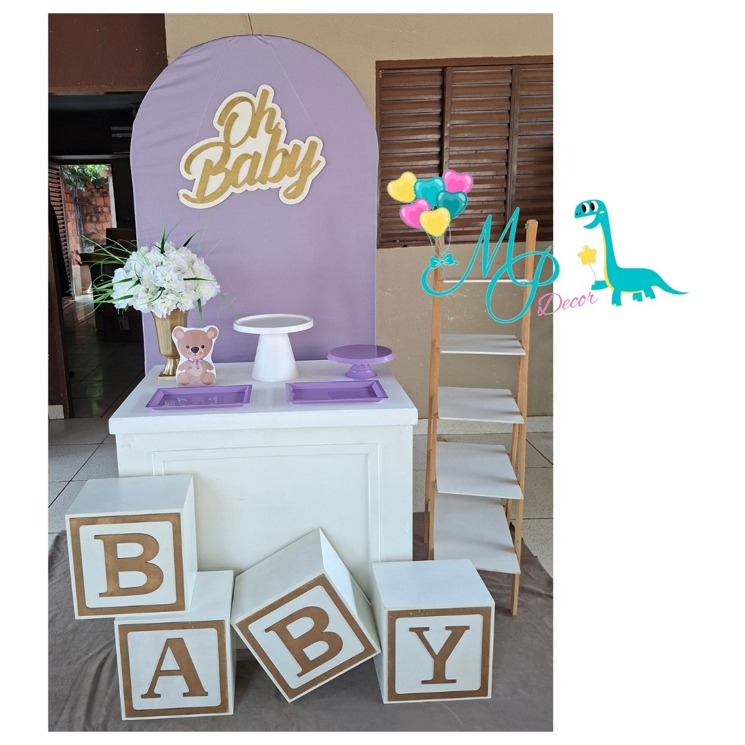 Kit Pegue  Monte  Chá Revelação  Lilás E Verde   2 - MP DECOR 