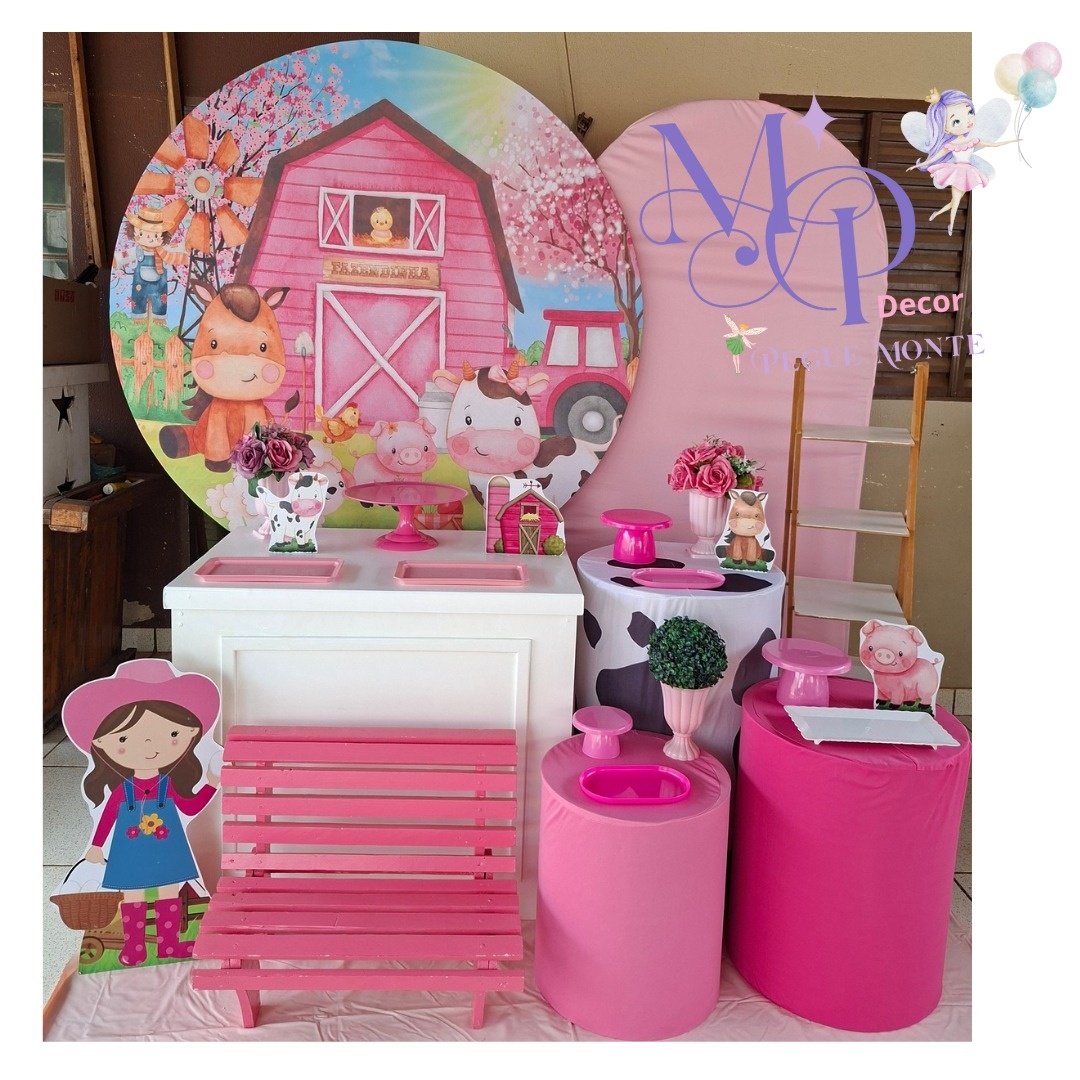 Kit Pegue Monte Fazendinha Rosa  Luxinho  - MP DECOR 