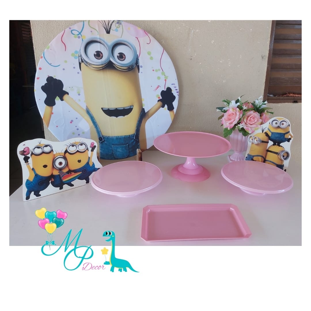 Kit Mesa Parabéns Minions Meninas  - MP DECOR 