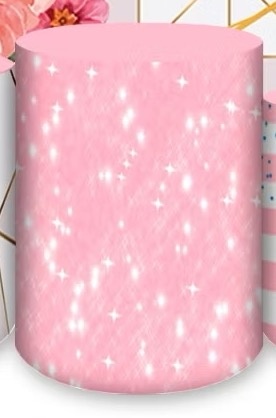 Capa Cilindro G - Rosa Com Glitter / Geometrico Rosa - karoline pedroso festas