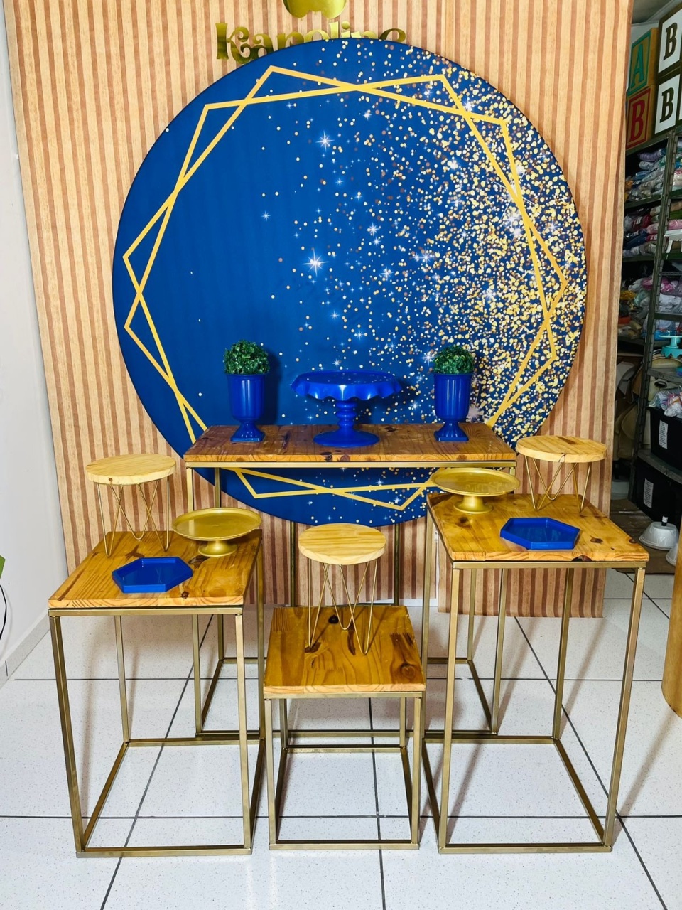 Kit Personalizado 2 - Azul Com Glitter - karoline pedroso festas