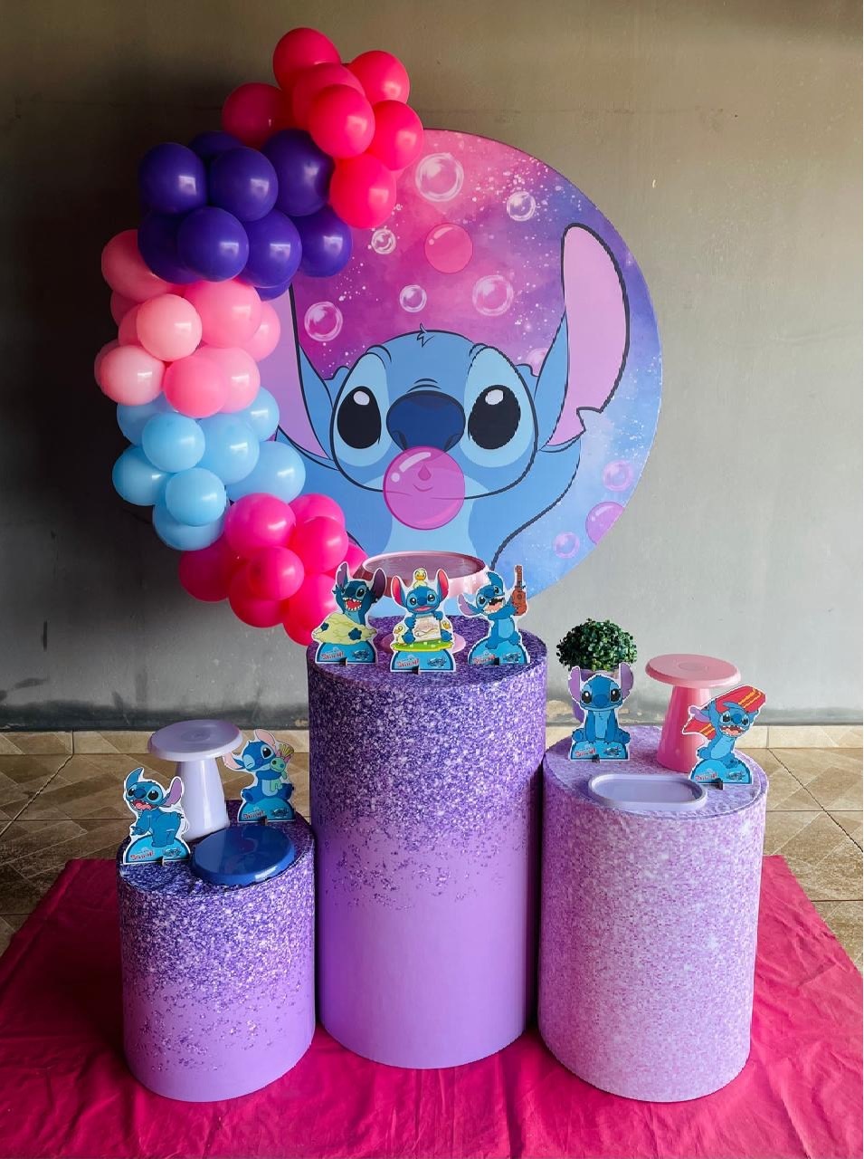Decoração Stitch Bolha - karoline pedroso festas