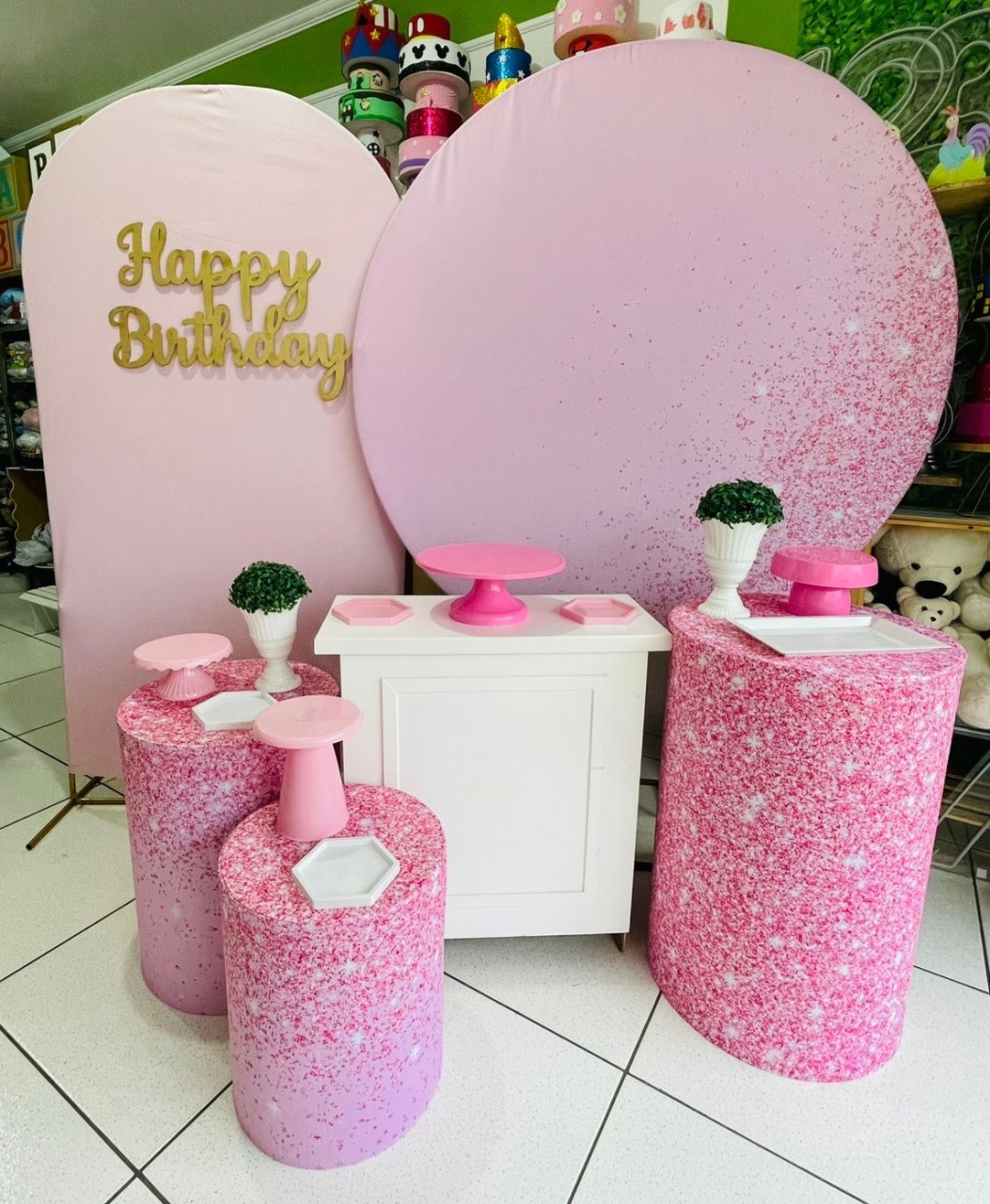 Kit Ouro - Glitter Rosa - karoline pedroso festas