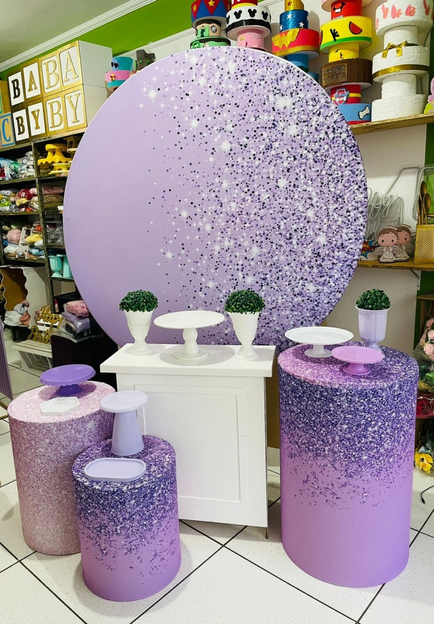 Kit Personalizado - Glitter Lilas  - karoline pedroso festas