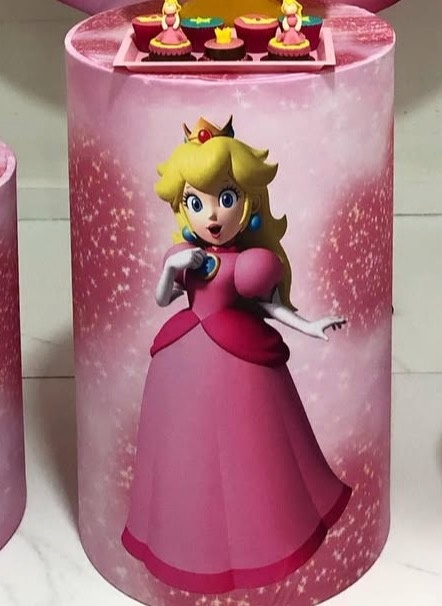 Capa Cilindro G - Princesa Peach - karoline pedroso festas