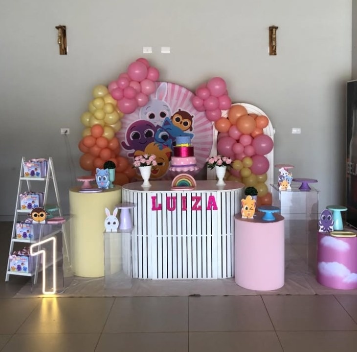 Decoração Bolofofos Rosa 3 - karoline pedroso festas
