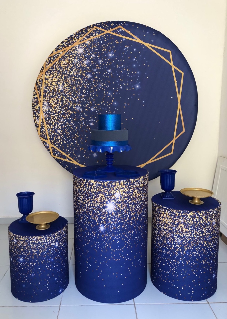 Kit Prata - Azul Com Glitter - karoline pedroso festas