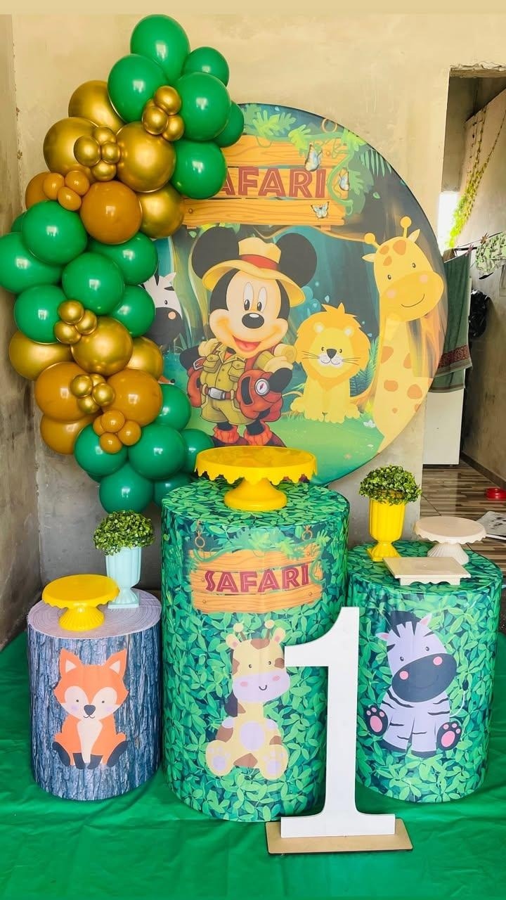 Decoração - Mickey Safari  - karoline pedroso festas