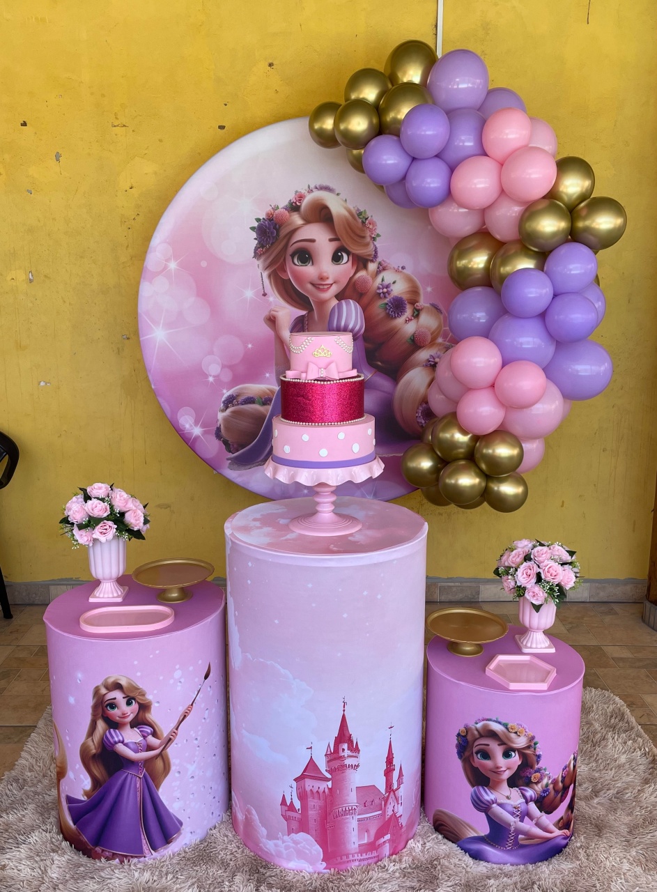 Decoração Rapunzel - karoline pedroso festas