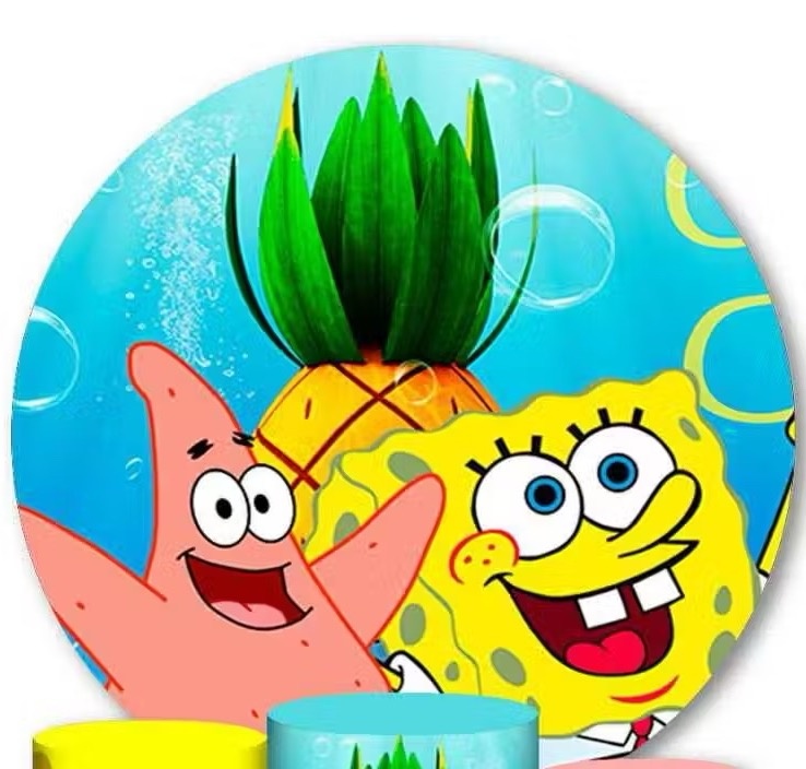 Capa Painel Redondo - Bob Esponja - karoline pedroso festas