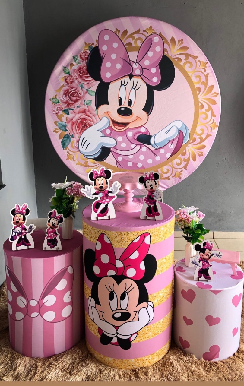Kit Prata - Minnie Rosa - karoline pedroso festas