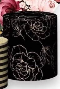 Capa Cilindro M - Floral Preto - karoline pedroso festas
