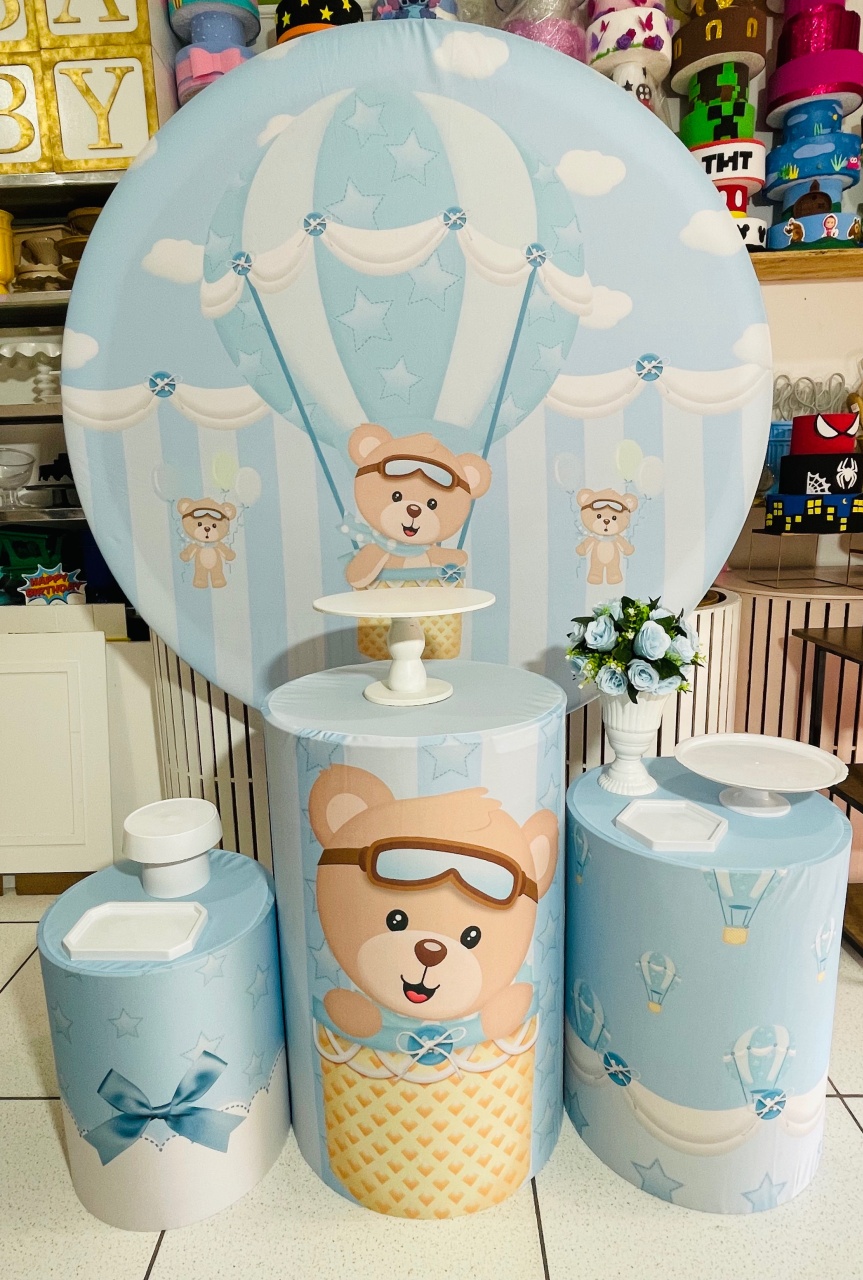 Kit - Chá de Bebê Ursinho Baloeiro - karoline pedroso festas