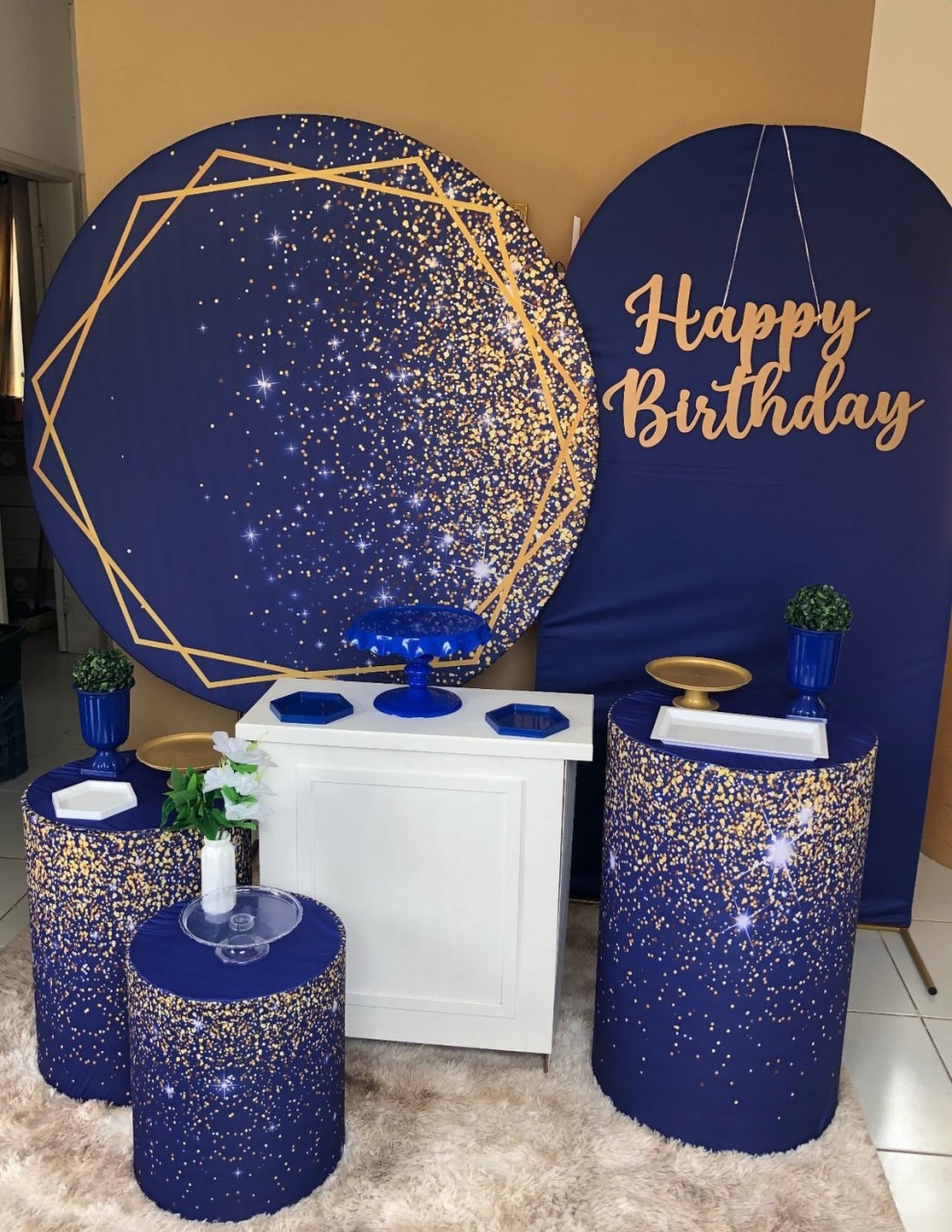 Kit Ouro - Azul Com Glitter - karoline pedroso festas
