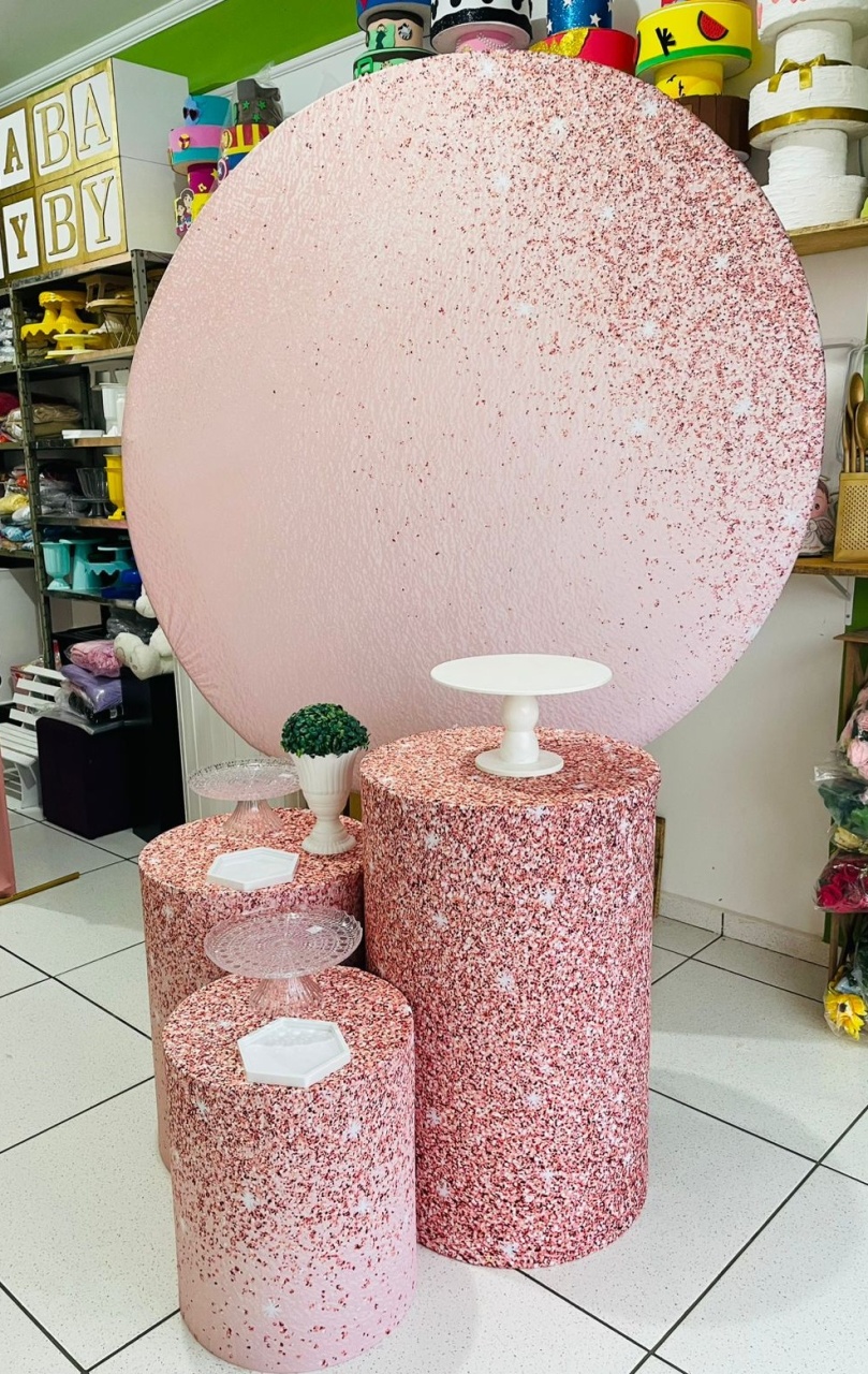 Kit Prata - Glitter Rose  - karoline pedroso festas