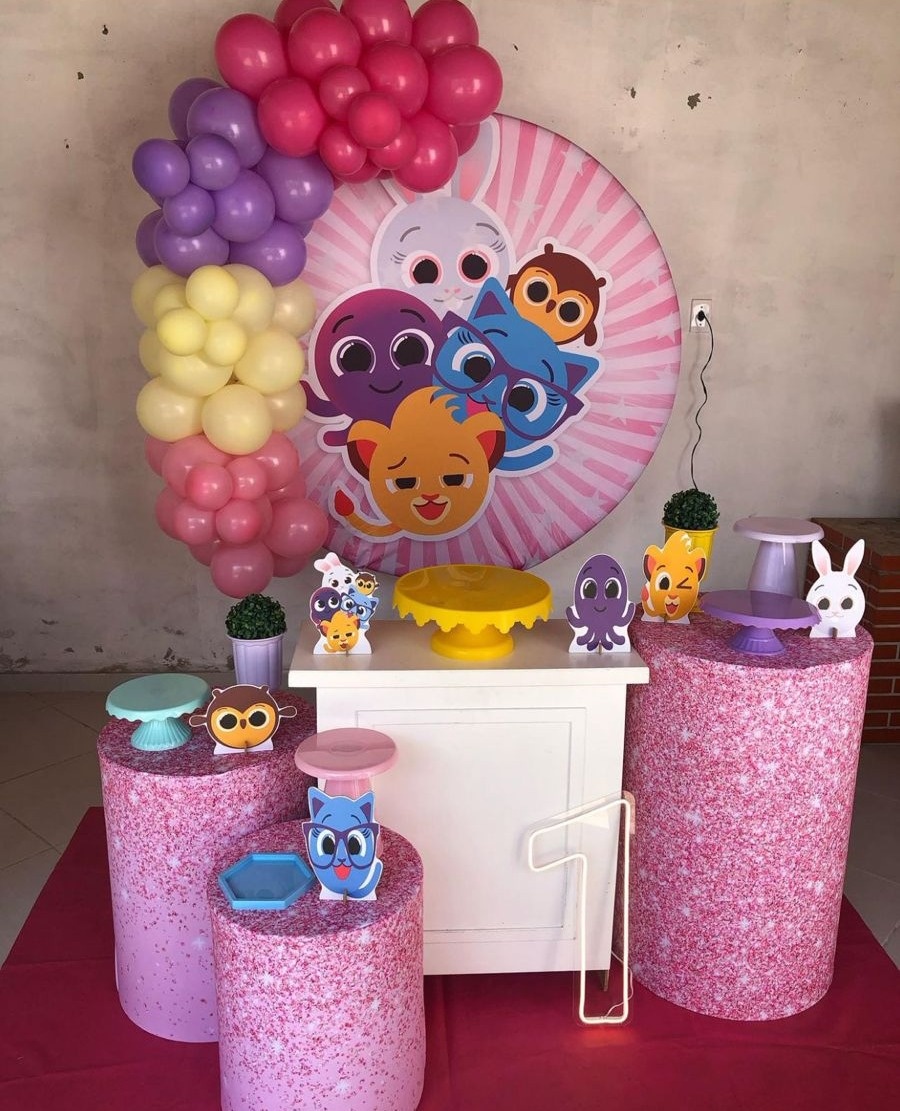 Decoração Bolofofos Rosa - karoline pedroso festas